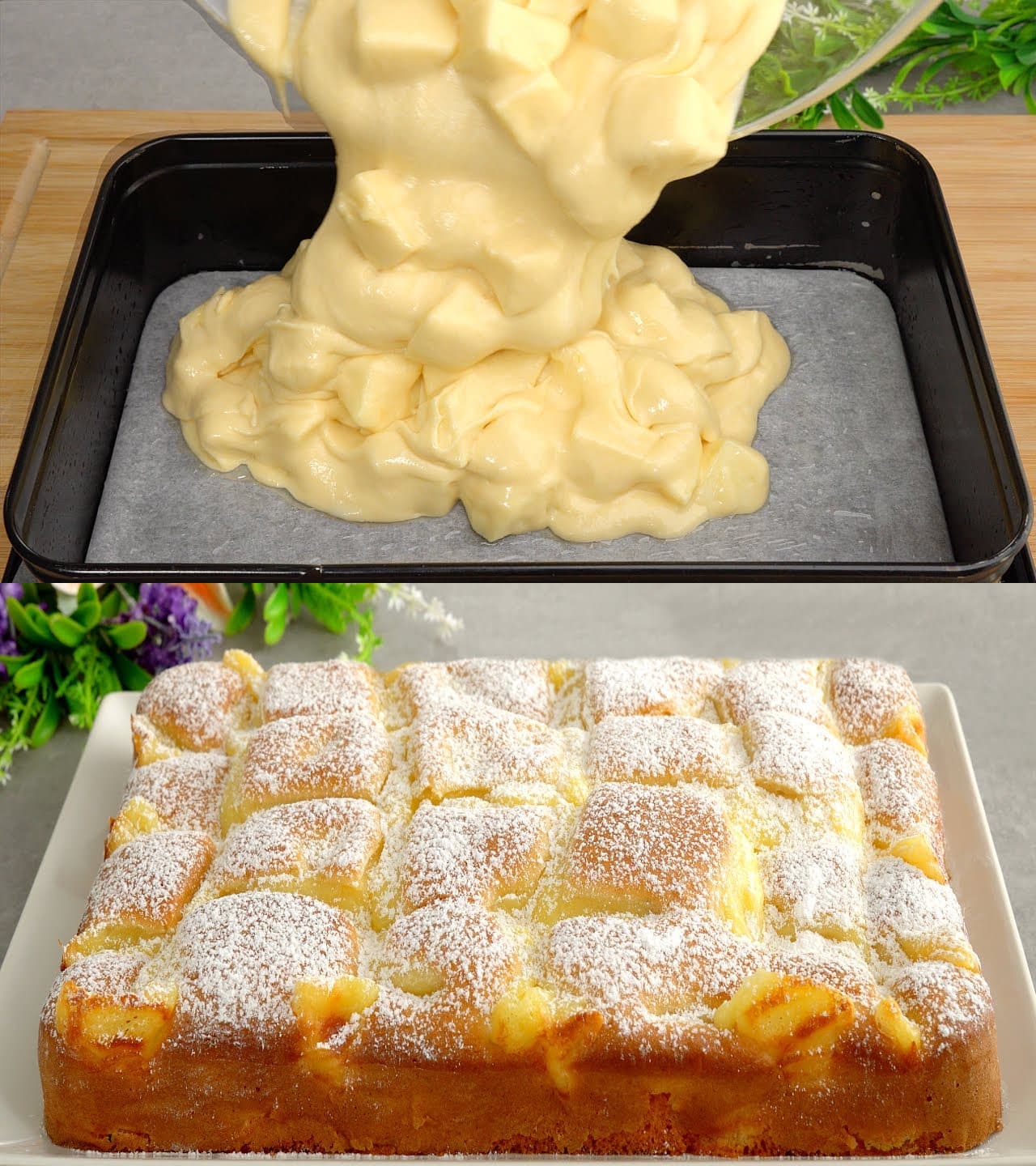 Du wirst nie einen anderen backen! - Apfelkuchen mit Vanillepudding ...